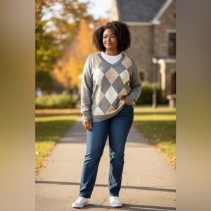 St. John's Bay Gray Argyle Sweater